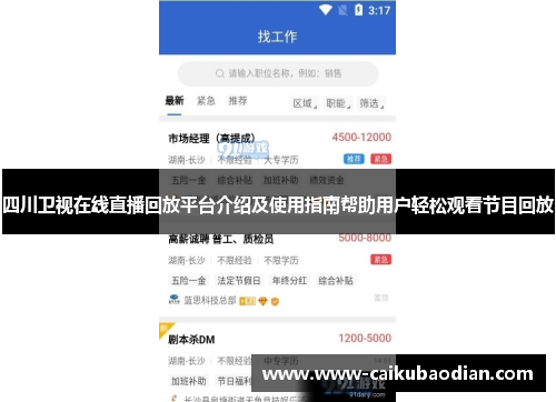 四川卫视在线直播回放平台介绍及使用指南帮助用户轻松观看节目回放